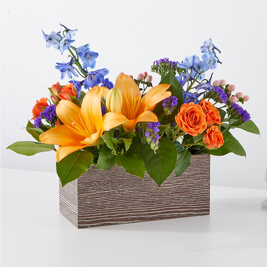 Radiant Citrus Box Bouquet – Affordableflowerdelivery.com, Tontitown AR