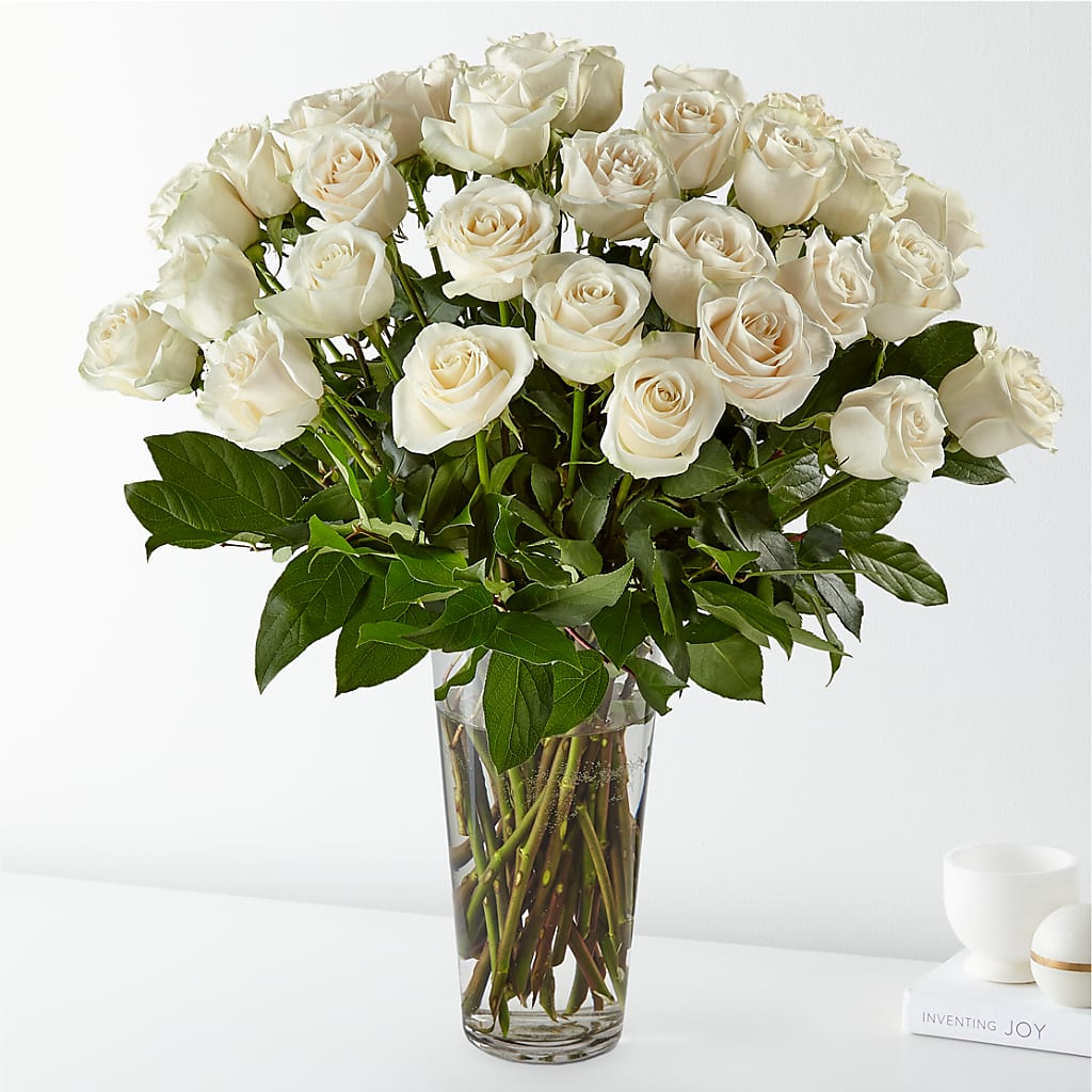 Long Stem White Rose Bouquet – Affordableflowerdelivery.com, Tontitown AR