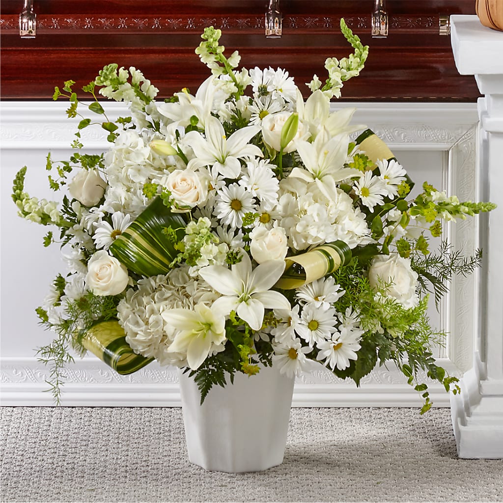 Thoughts of Tranquility Floor Basket – Affordableflowerdelivery.com, Tontitown AR