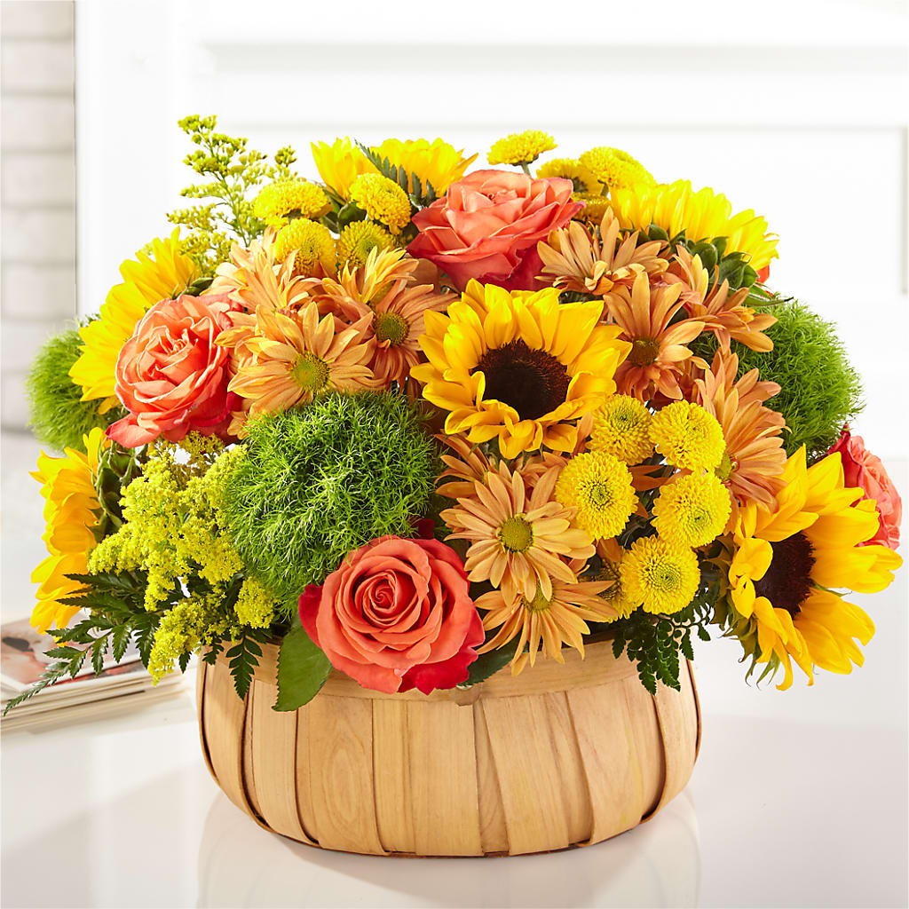 Harvest Sunflower Basket – Affordableflowerdelivery.com, Tontitown AR
