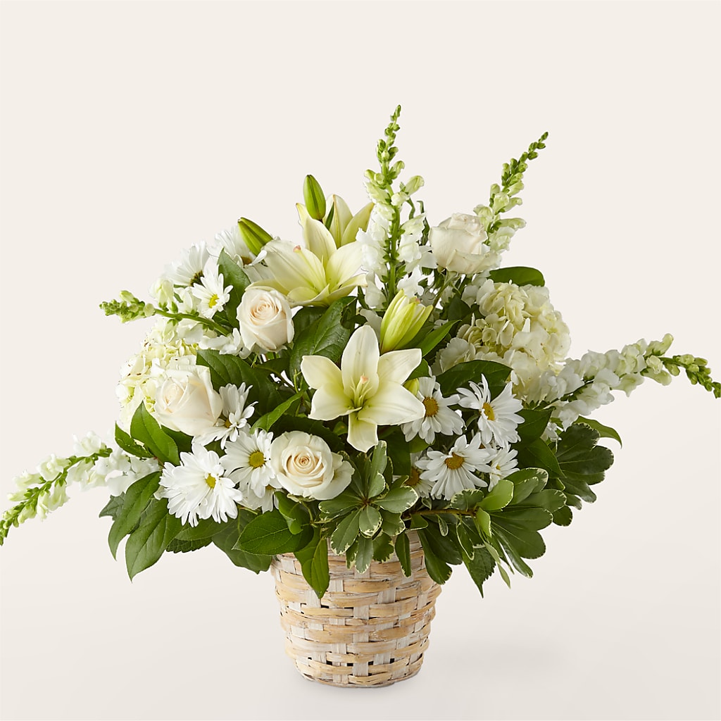 Ivory Elegance Floral Basket – Affordableflowerdelivery.com, Tontitown AR
