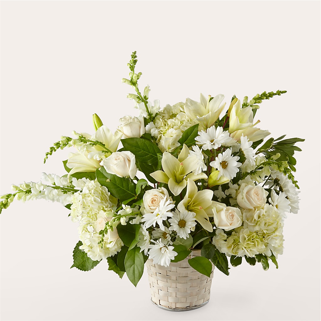 Ivory Elegance Floral Basket – Affordableflowerdelivery.com, Tontitown AR