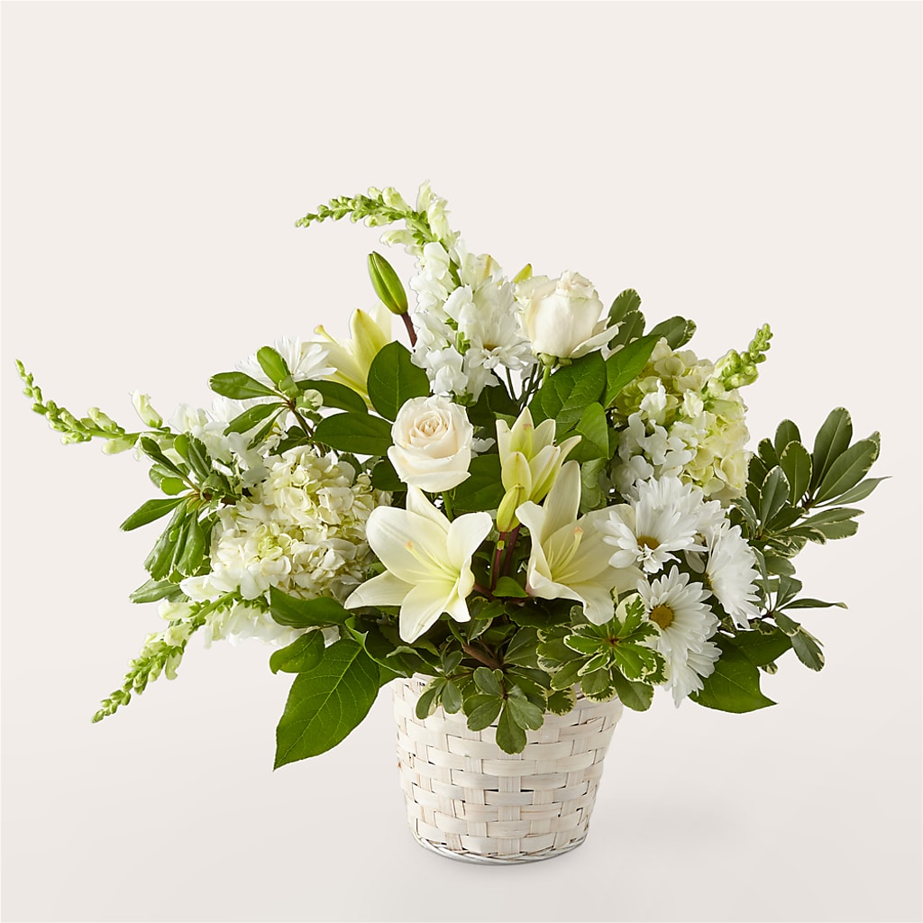 Ivory Elegance Floral Basket – Affordableflowerdelivery.com, Tontitown AR