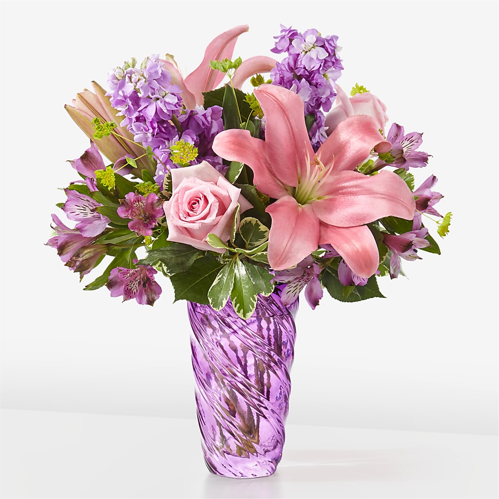 Precious Petals Bouquet with Luxe Swirl Vase – Affordableflowerdelivery.com, Tontitown AR