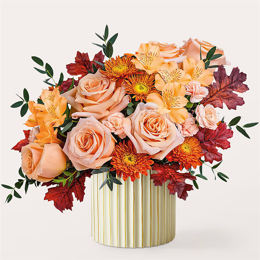Spiced Latte Bouquet with Ivory Vase – Affordableflowerdelivery.com, Tontitown AR