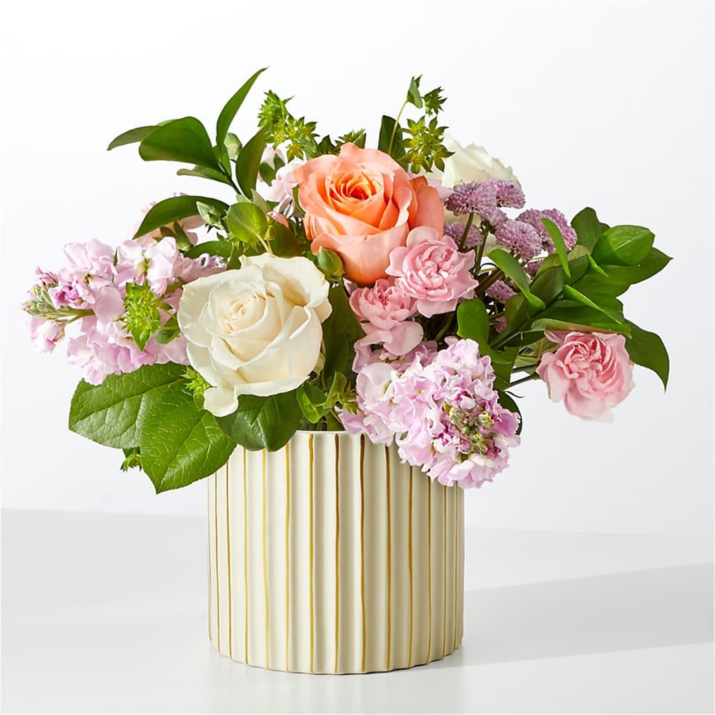 French Market Bouquet with Ivory Vase – Affordableflowerdelivery.com, Tontitown AR