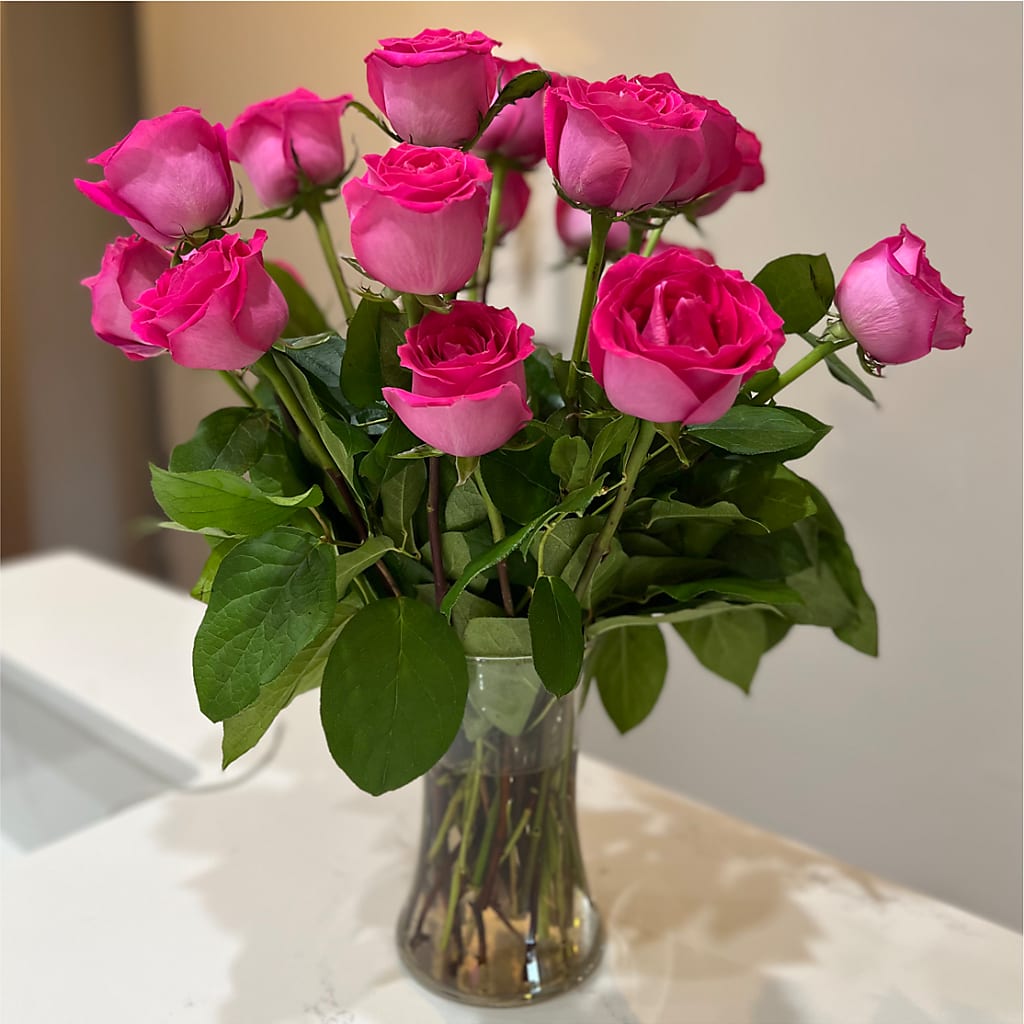 Long Stem Pink Rose Bouquet –  Affordableflowerdelivery.com, Tontitown AR