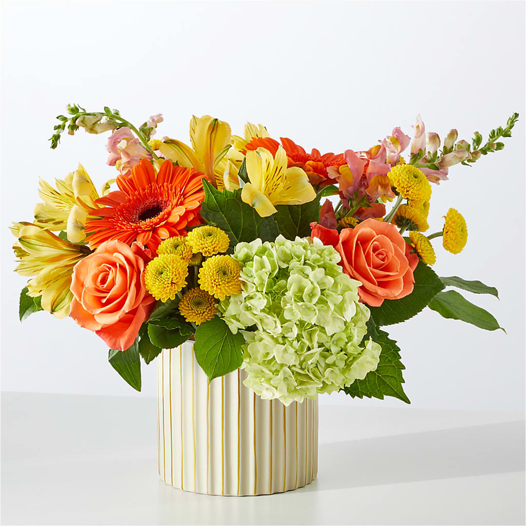 Autumn Sunshine Bouquet with Ivory Vase –  Affordableflowerdelivery.com, Tontitown AR
