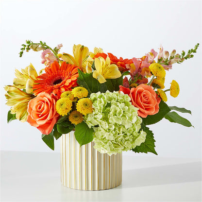 Autumn Sunshine Bouquet with Ivory Vase –  Affordableflowerdelivery.com, Tontitown AR