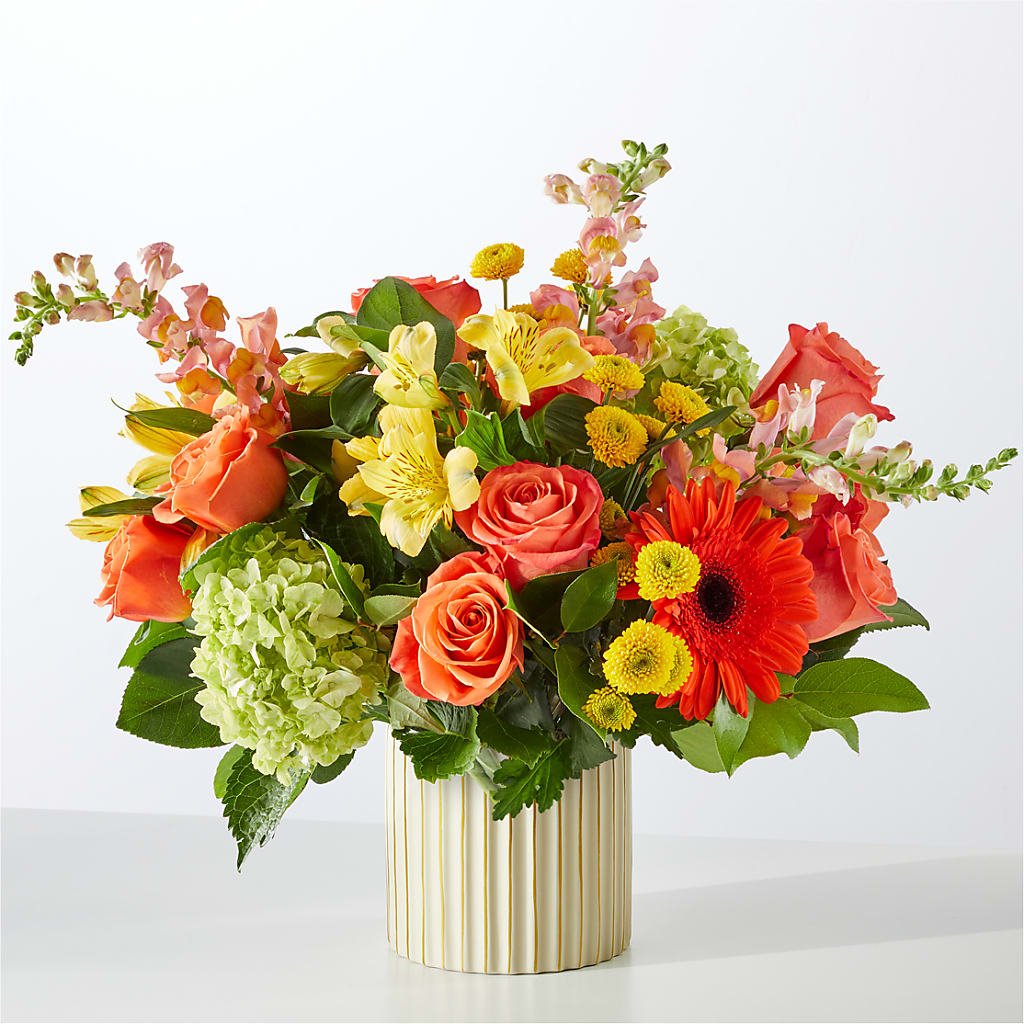 Autumn Sunshine Bouquet with Ivory Vase –  Affordableflowerdelivery.com, Tontitown AR