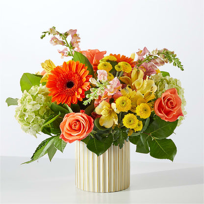 Autumn Sunshine Bouquet with Ivory Vase –  Affordableflowerdelivery.com, Tontitown AR